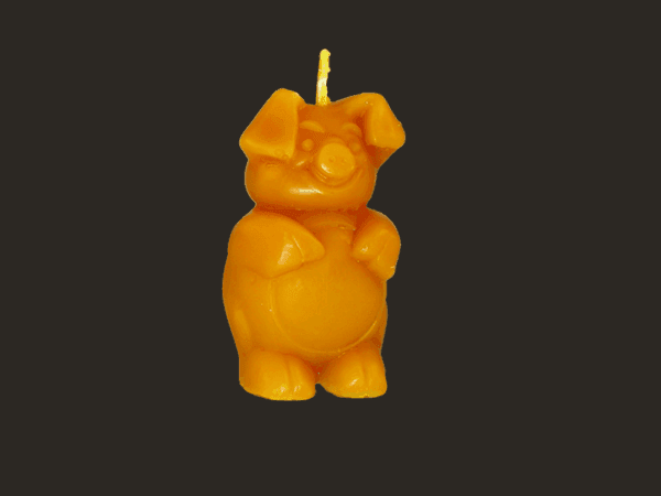 Bienenwachskerze-Schweinchen