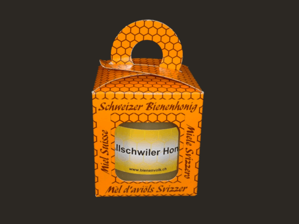Geschenkbox_Wabenmuster mit 500g Honig