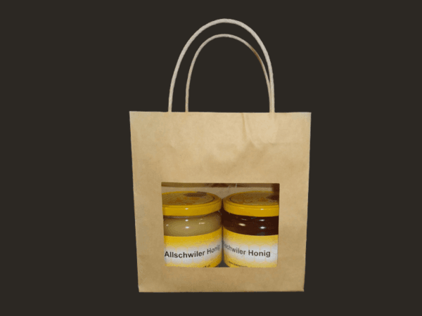 Geschenkset Nr. 5, 2x 500gr in Tragtasche mit Sichtfenster