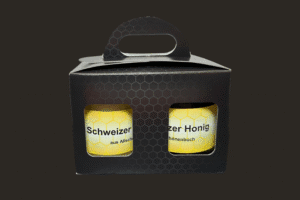 Geschenkbox schwarz/gold 2x250g